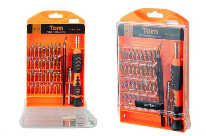 Отвертка с набором бит (насадок) Perfeo Tom 39 в 1