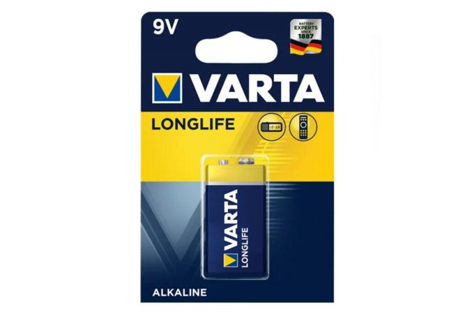 Батарейка алкалиновая VARTA 6LR61 крона/1BL LONGLIFE 4122