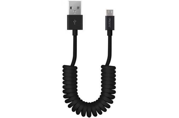 Кабель USB - MicroUSB Deppa (72123) (черный) 1.5м (витой)