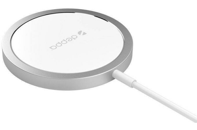 Беспроводное зарядное устройство Deppa (24012) MagSafe Qi 15W (белый)