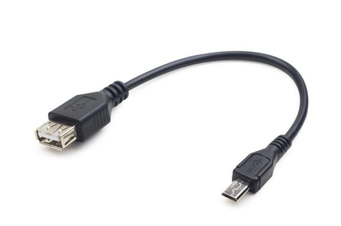 Переходник OTG (черный) 15 см S-K07 (штекер MiсroUSB - гнездо USB)