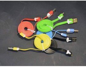 Кабель USB - MicroUSB в тканевой оплетке (цвет в ассортименте)