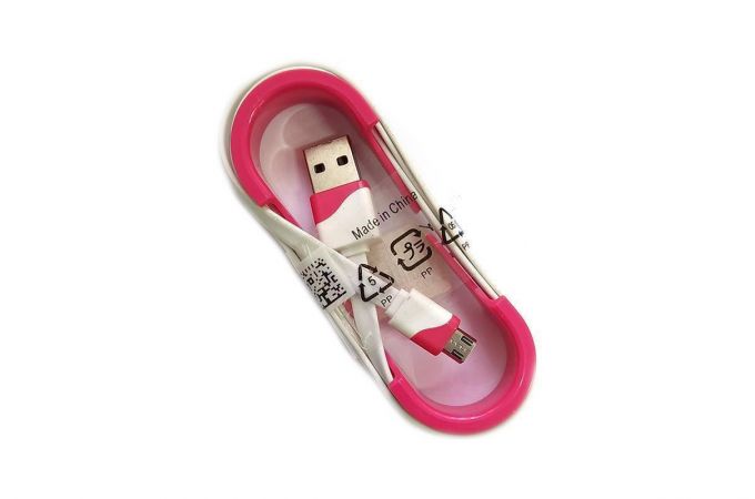 Кабель USB - MicroUSB плоский, цвет в ассортименте 1м (без упаковки)