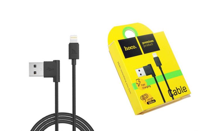 Кабель USB - Lightning HOCO L угловой USB (черный) 1.2м