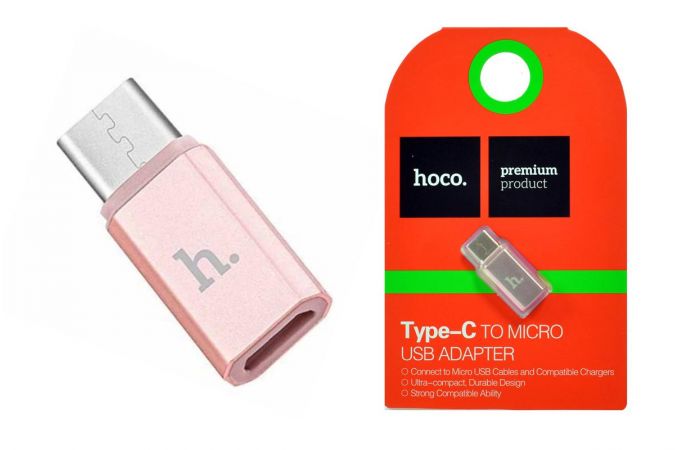 Переходник HOCO с разъема кабеля micro USB на разъем USB Type-C