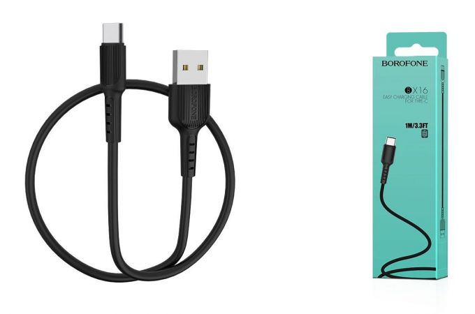 Кабель USB - USB Type-C BOROFONE BX16, 2A (черный) 1м