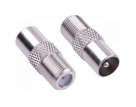 Переходник для ТВ кабеля Орбита OT-AVT10(011) гнездо F- штекер антен.(УПАКОВКА 100шт)