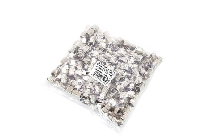 Штекер F Орбита OT-AVT13 (F-разъем RG-6 резин.кольцо) (УПАКОВКА 100шт)