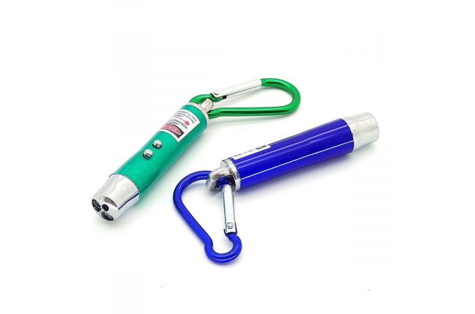 Брелок-фонарик Следопыт SL-202 2л+лазер с караб в наборе (минимальный заказ 24 шт)