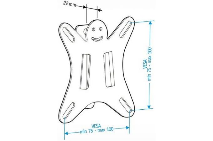 Кронштейн для LCD TV  HOLDER LCDS-5001 10" – 26", 25кг, расстояние от стены 22мм.