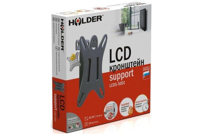 Кронштейн для LCD TV  HOLDER LCDS-5001 10" – 26", 25кг, расстояние от стены 22мм.