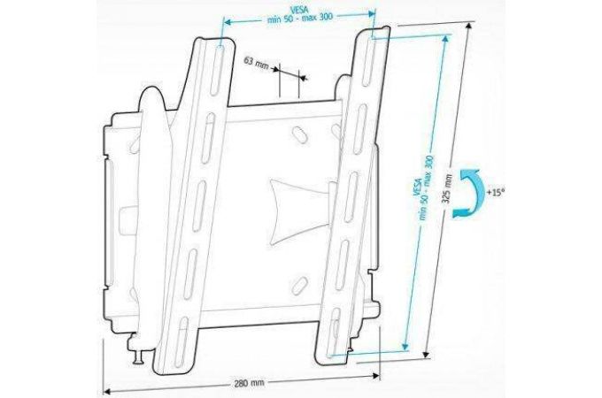 Кронштейн для LCD TV  HOLDER LCDS-5010 20" – 40", 45 кг, расстояние от стены 63мм.