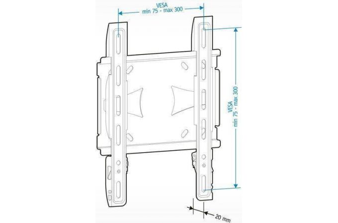 Кронштейн для LCD TV  HOLDER LCDS-5045 19" – 40", 45 кг, расстояние от стены 20мм.