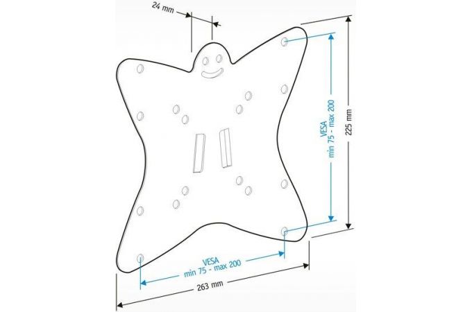 Кронштейн для LCD TV  HOLDER LCDS-5049 19" – 32", 30 кг, расстояние от стены 24мм.