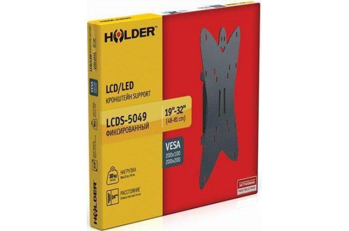Кронштейн для LCD TV  HOLDER LCDS-5049 19" – 32", 30 кг, расстояние от стены 24мм.
