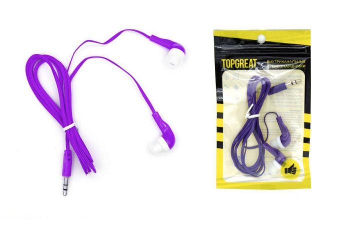 Наушники вакуумные проводные TOPGREAT (фиолетовый)