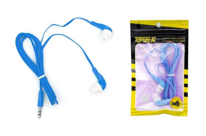 Наушники вакуумные проводные TOPGREAT (синий)