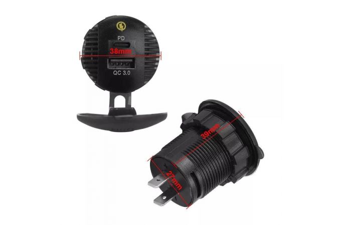 Автомобильное зарядное устройство АЗУ USB TDS TS-CAU57 врезной (черный)