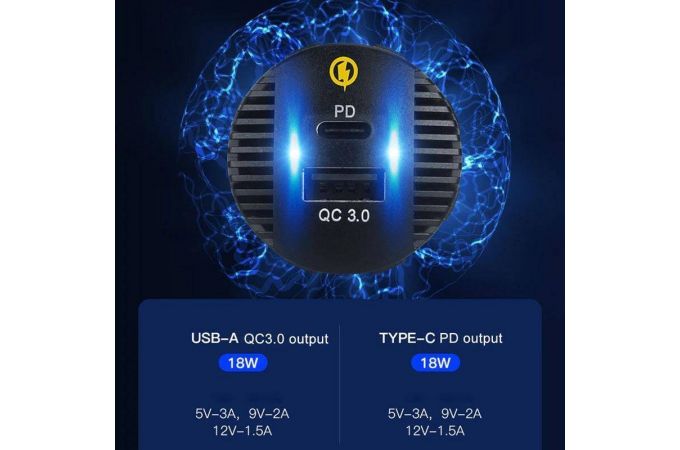 Автомобильное зарядное устройство АЗУ USB TDS TS-CAU57 врезной (черный)