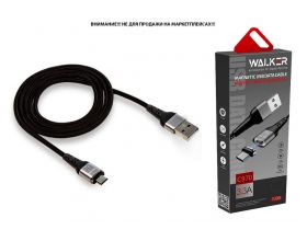 Кабель USB - MicroUSB WALKER C970 30W магнитный, передача данных, черный