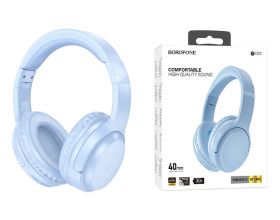 Наушники мониторные беспроводные BOROFONE BO25 Rhyme wireless headset Bluetooth (синий)