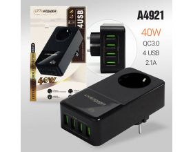 Сетевой адаптер H5012 4USB порт 5V/2,1A  + 1 гнездо для розетки