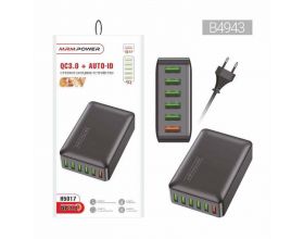 Сетевое зарядное устройство LIVE-POWER H5017 6USB port + QC3.0 + 5V/2,4A  65W  (Black)