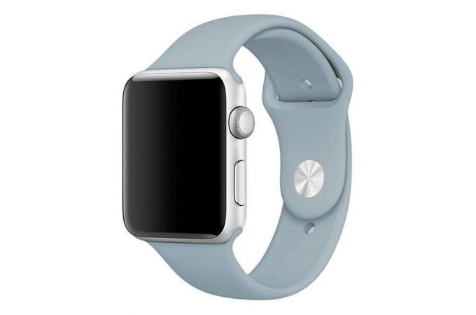 Ремешок силиконовый для Apple Watch 42-44 мм цвет сероголубой