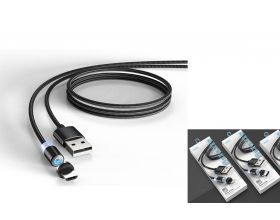 Кабель USB - MicroUSB EZRA DC38, 2.1A (черный) 1.2м (магнитный)