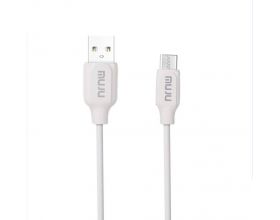 Кабель USB - MicroUSB MUJU MJ-77, 3A (белый) 1м