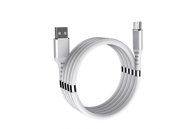 Кабель USB - MicroUSB Орбита OT-SMM53 2.4A (белый) 1м (магнитные вставки)