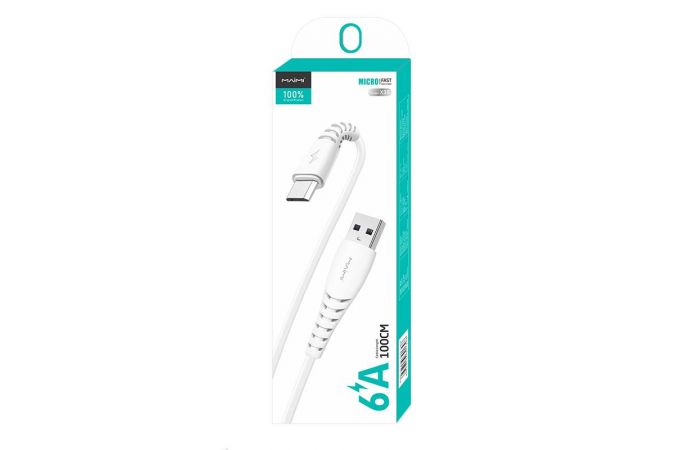 Кабель USB - MicroUSB MAIMi X39, 6A (белый) 1м