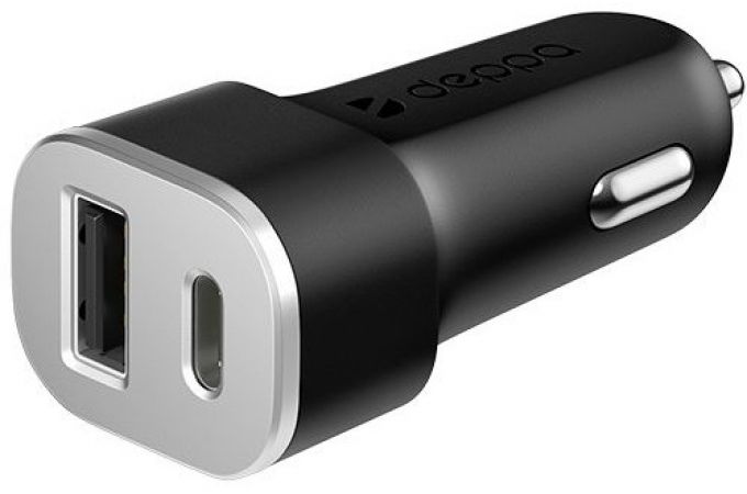 Автомобильное зарядное устройство АЗУ Deppa (11288) USB + USB-C 4,8А (черный)