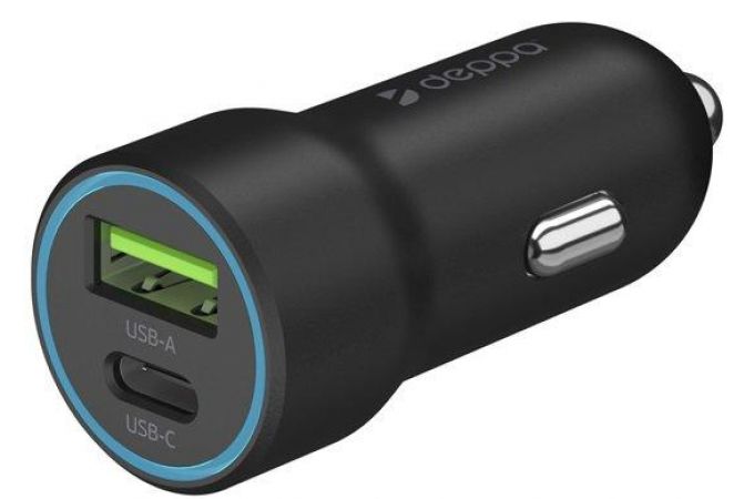 Автомобильное зарядное устройство АЗУ Deppa (11298) USB-C + USB A, PD 3.0, QC 3.0 (черный)