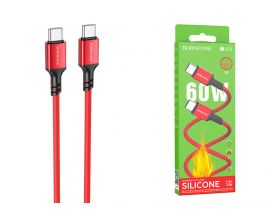 Кабель USB Type-C - USB Type-C BOROFONE BX83, PD60W (красный) 1м силиконовый