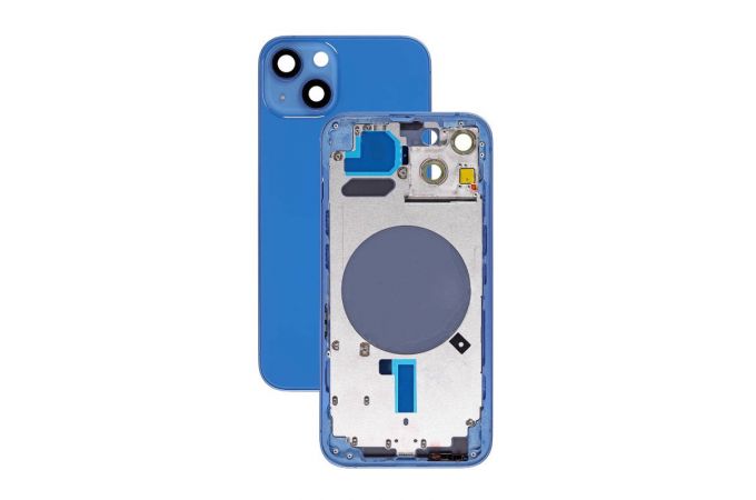 Корпус для iPhone 13 mini (Blue/ синий) CE (литое стекло + магнит) Премиум