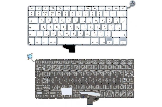 Клавиатура для ноутбука MacBook A1342 белая 13,3" большой Enter