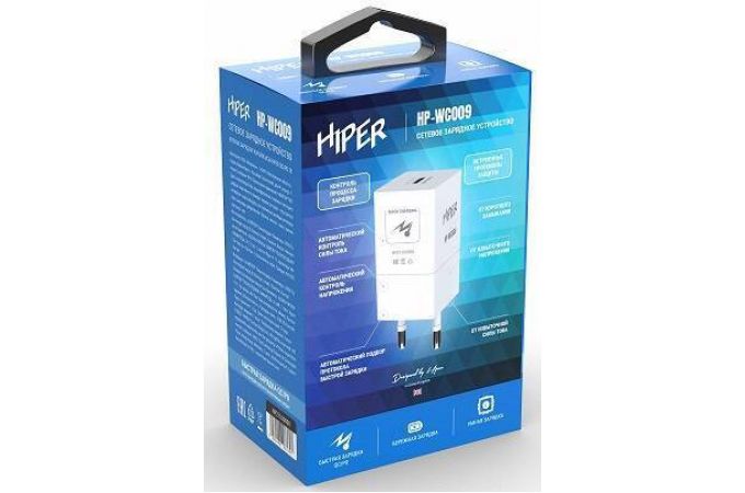 Сетевое зарядное устройство Hiper (HP-WC009) USB-C 20Вт PD/QC (белый)