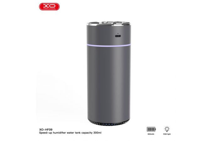 Увлажнитель воздуха XO HF09 Cool Ambient Night Light Car/Desktop Multi-Purpose Humidifier Sprayer (800mAh) Gray