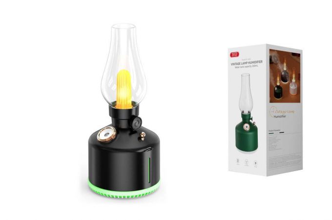 Увлажнитель воздуха XO HF06 Kerosene Lamp Style Colourful Ambient Night Light Humidifying Mist (1200mAh) Black