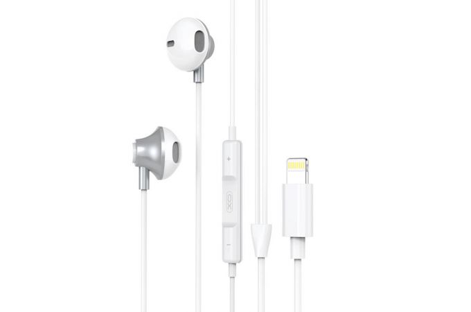 Наушники вакуумные проводные XO EP71 wired metal lighting earphone ( no need bluetooth ) White