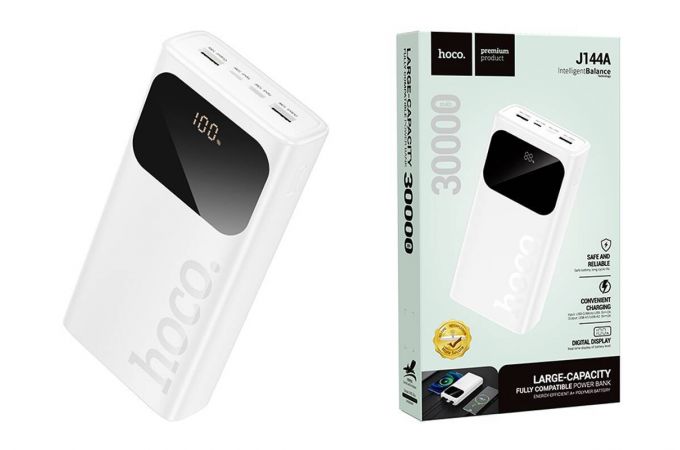 Универсальный дополнительный аккумулятор Power Bank HOCO J144A Hymn (30000 mAh) (белый)