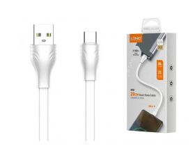 Кабель USB - USB Type-C LDNIO LS550/ 20 cm/ 2.4A/ медь: 60 жил/ Плоский/White (У)