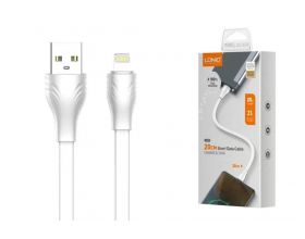 Кабель USB - Lightning LDNIO LS550/ 20 cm/ 2.4A/ медь: 60 жил/ Плоский/ White