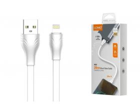 Кабель USB - Lightning LDNIO LS550/ 20 cm/ 2.4A/ медь: 60 жил/ Плоский/ White