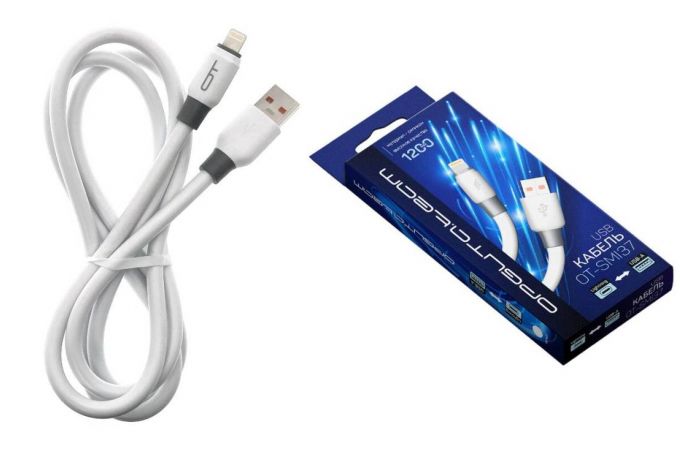 Кабель USB - Lightning Орбита OT-SMI37 USB 6A 1.2м (белый)