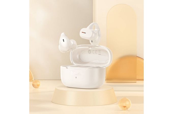 Наушники вакуумные беспроводные HOCO EA9 Clear sound clip-on true wireless BT headset (топленое молоко)