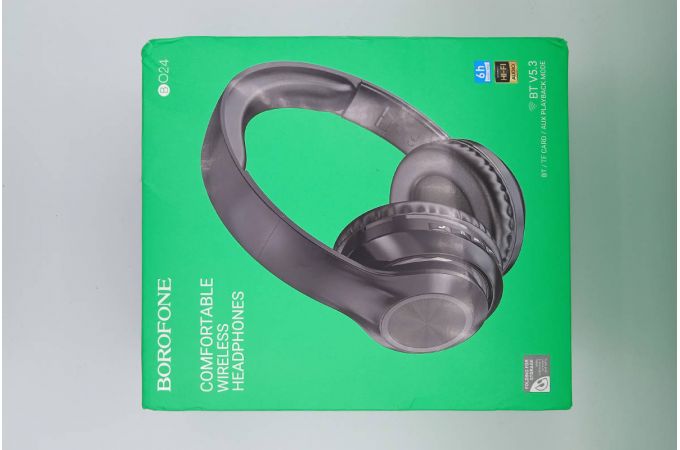 Наушники мониторные беспроводные BOROFONE BO24 Gratified wireless headset Bluetooth (черный) (УЦЕНКА! МЯТАЯ УПАКОВКА)