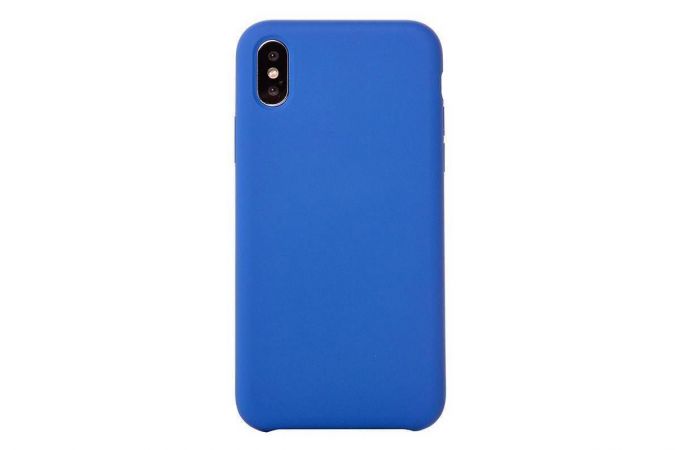 Чехол для iPhone ХS (5.8) Silicone Case Soft Touch (синий деним)