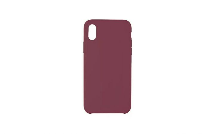 Чехол для iPhone ХS (5.8) Silicone Case Soft Touch (красная роза) 36